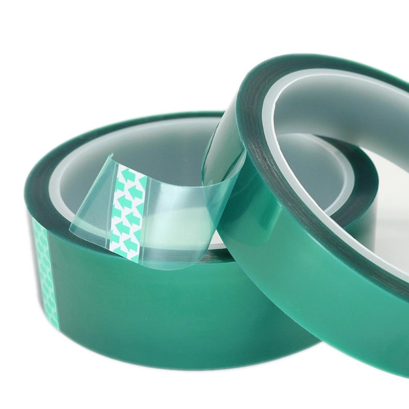 green polyester tape with silicone adhesive