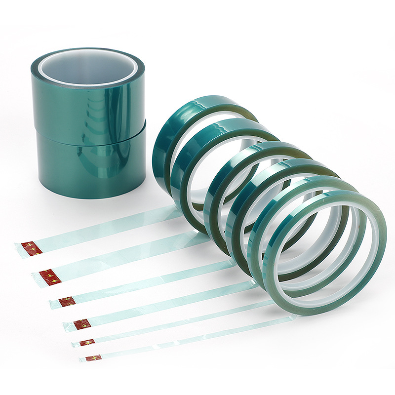Good Viscosity Powder Coating High Temperature Silicone Adhesive Green PET Polyester Tape